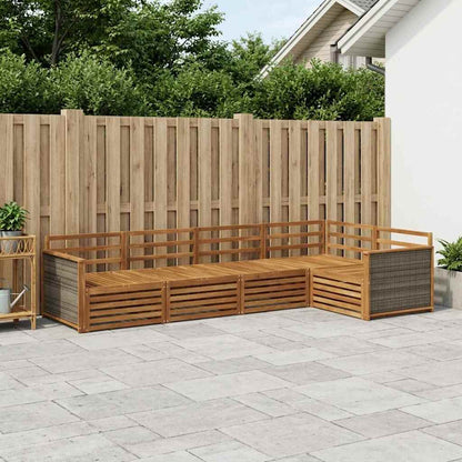 vidaXL Outdoor Sofa Set 5 pcs Natural Solid Acacia Wood