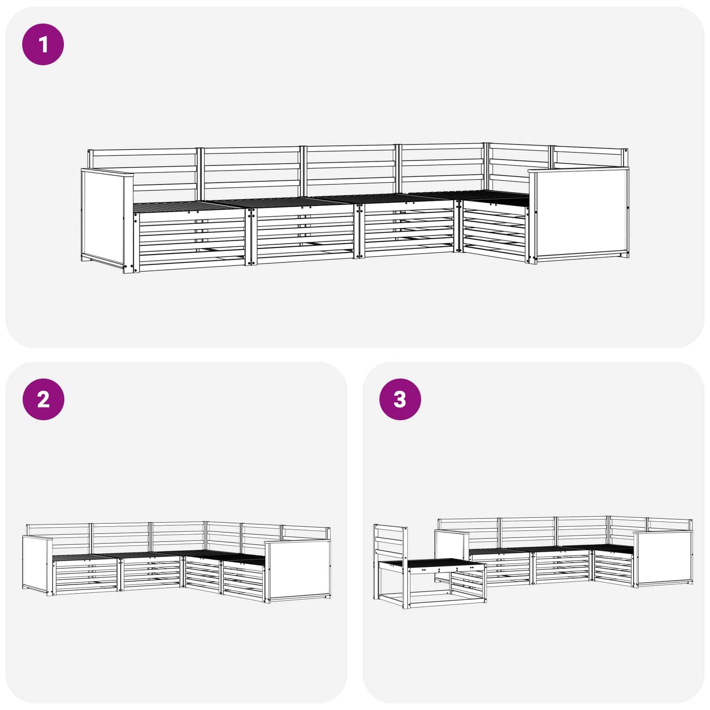 vidaXL Outdoor Sofa Set 5 pcs Natural Solid Acacia Wood