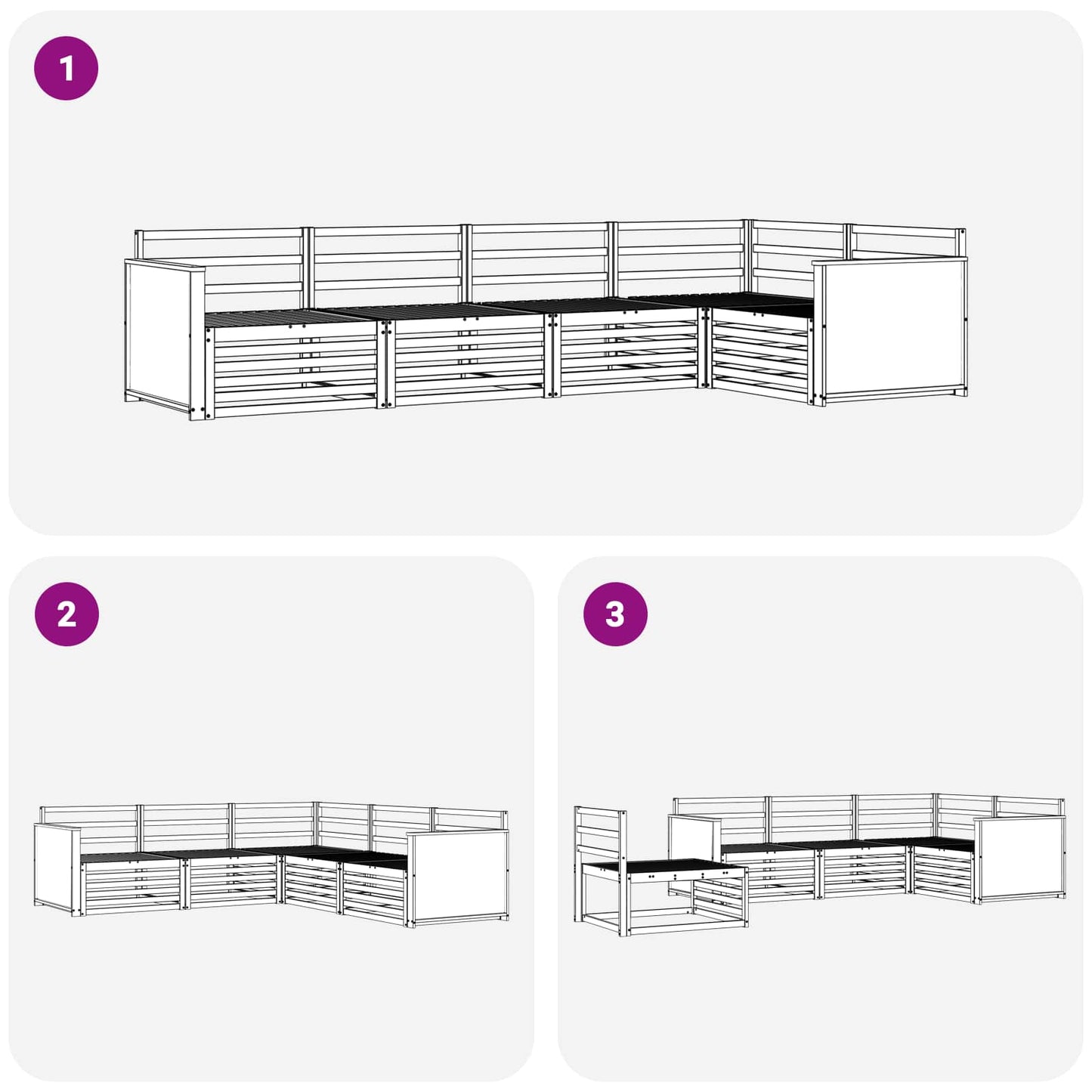 vidaXL Outdoor Sofa Set 5 pcs Natural Solid Acacia Wood