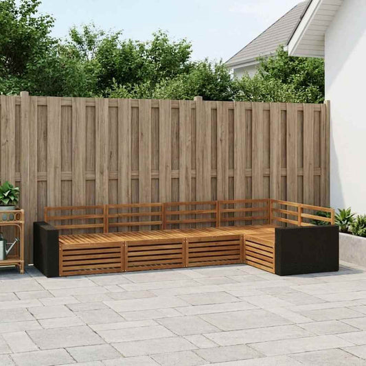 vidaXL Outdoor Sofa Set 5 pcs Natural 331 x 172.5 x 73 cm