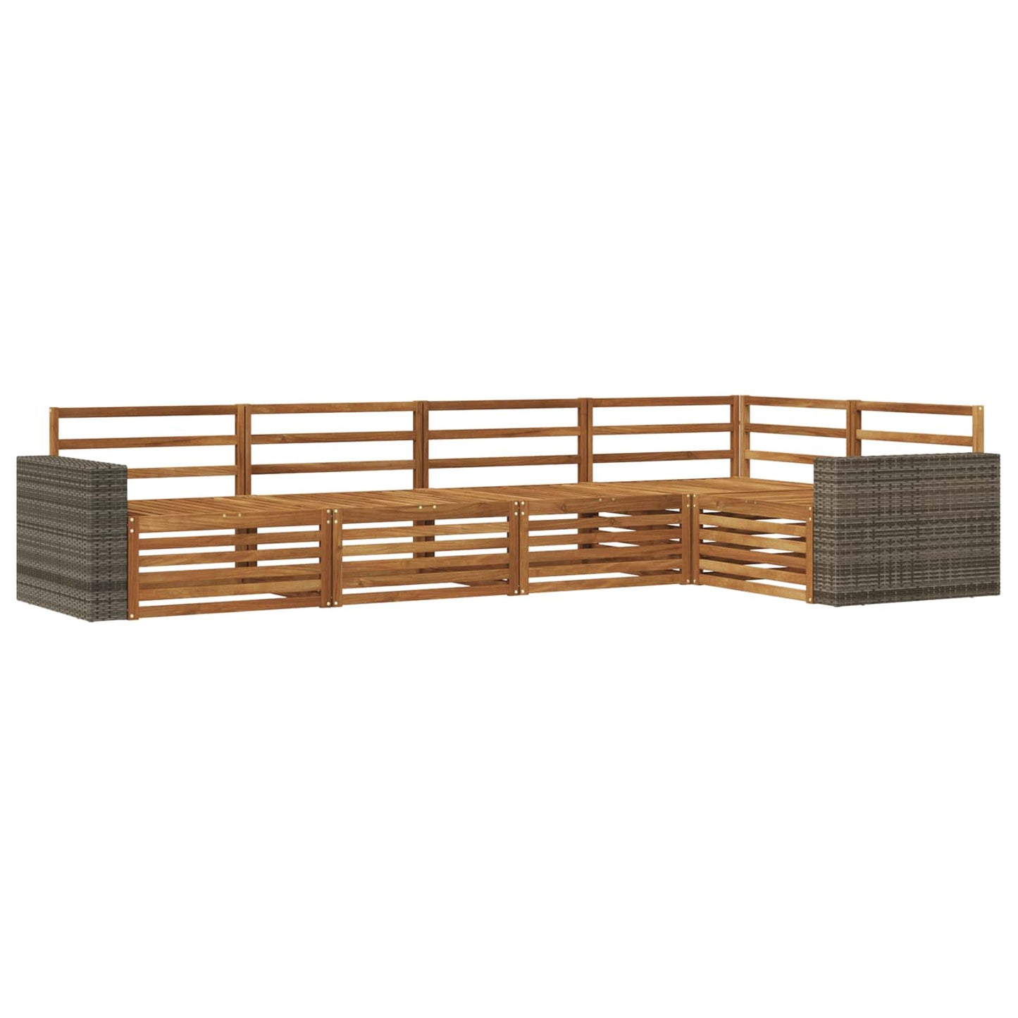 vidaXL Outdoor Sofa Set 5 pcs Natural 331 x 172.5 x 73 cm
