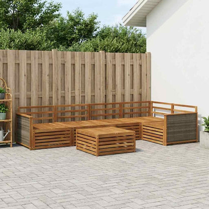 vidaXL Outdoor Sofa Set 6 pcs Natural Solid Acacia Wood