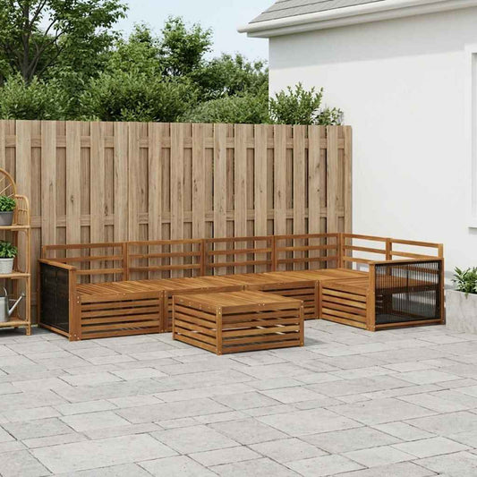 vidaXL Outdoor Sofa Set 6 pcs Natural Solid Acacia Wood