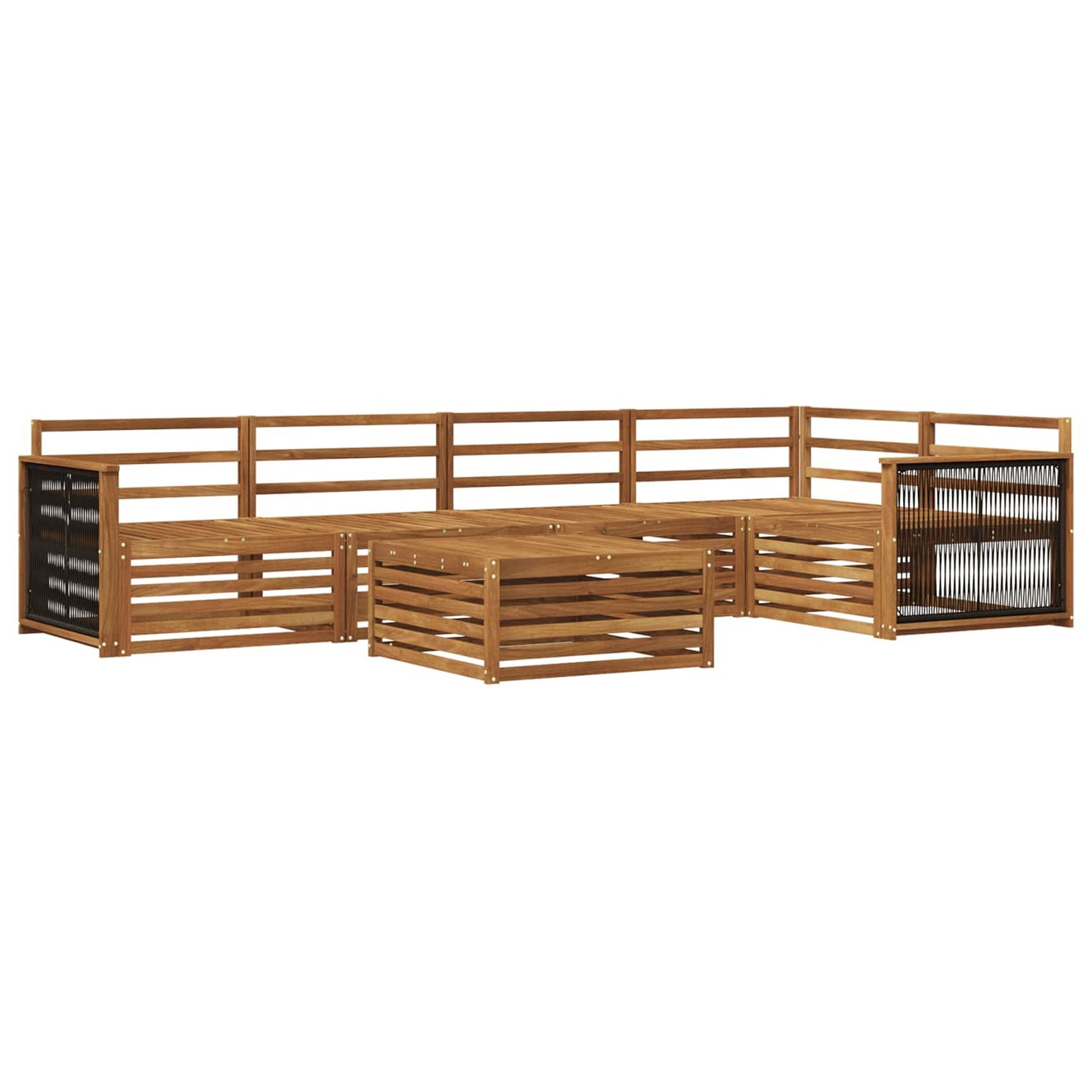 vidaXL Outdoor Sofa Set 6 pcs Natural Solid Acacia Wood