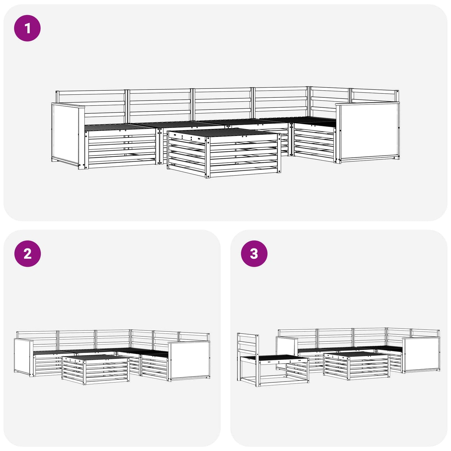 vidaXL Outdoor Sofa Set 6 pcs Natural Solid Acacia Wood