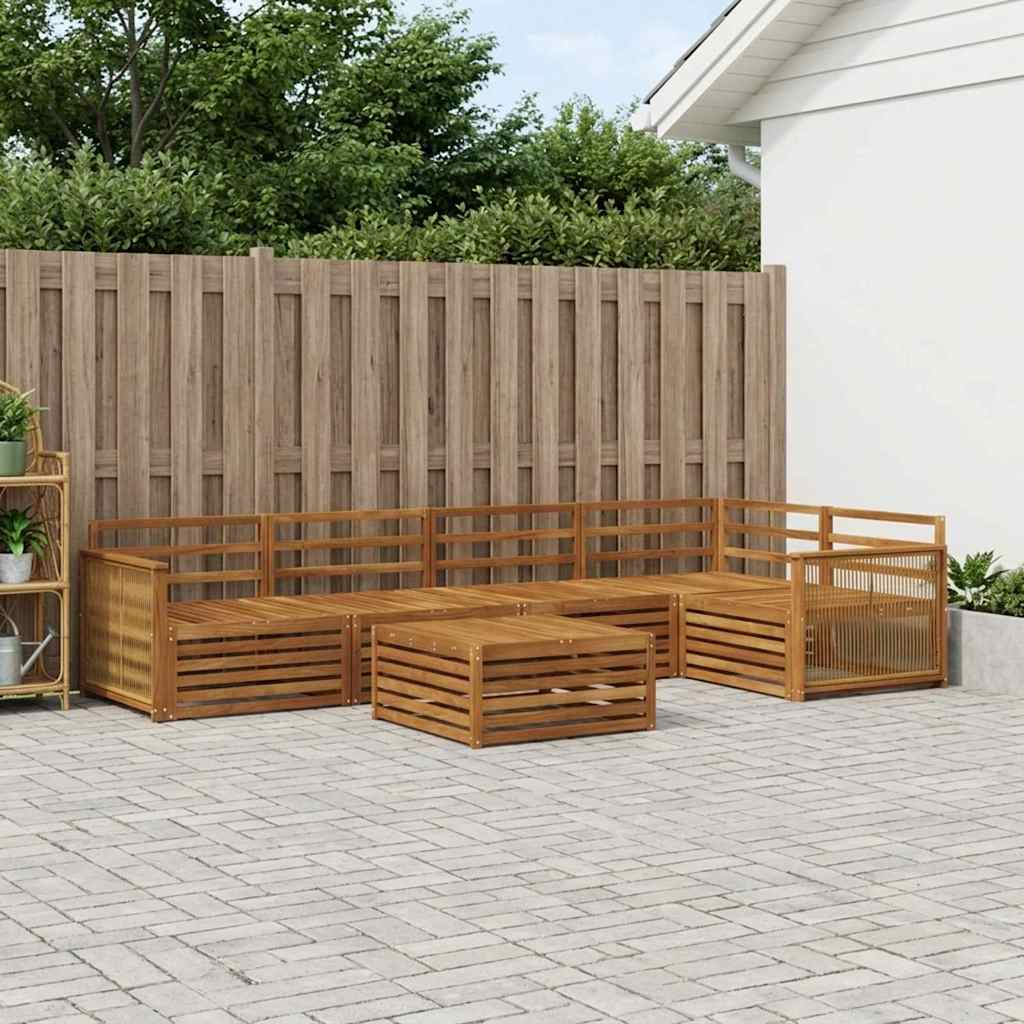 vidaXL Outdoor Sofa Set 6 pcs Natural Solid Acacia Wood