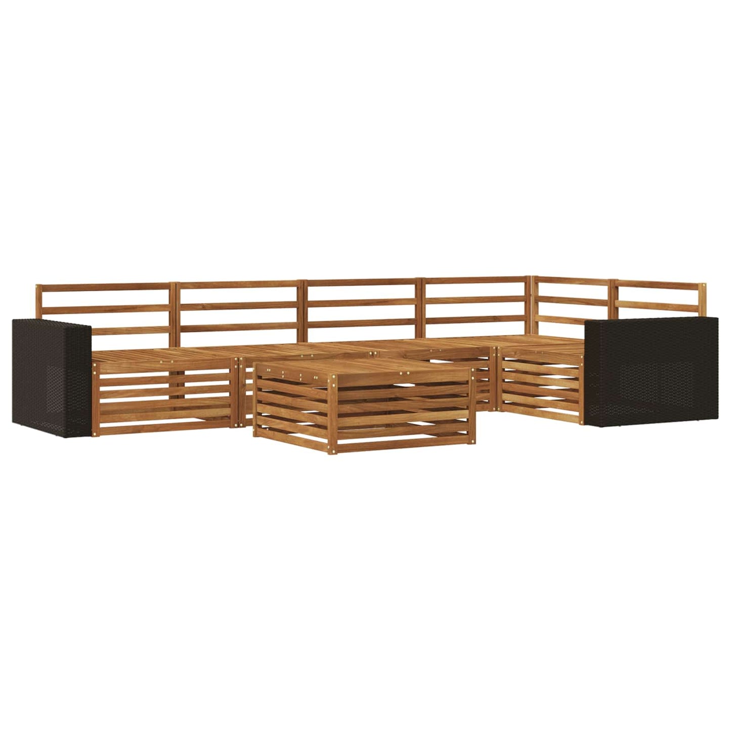 vidaXL Outdoor Sofa Set 6 pcs Natural 79 x 79 x 37 cm