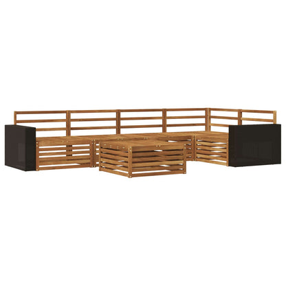 vidaXL Outdoor Sofa Set 6 pcs Natural 79 x 79 x 37 cm