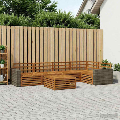 vidaXL Outdoor Sofa Set 6 pcs Natural 79 x 79 x 37 cm
