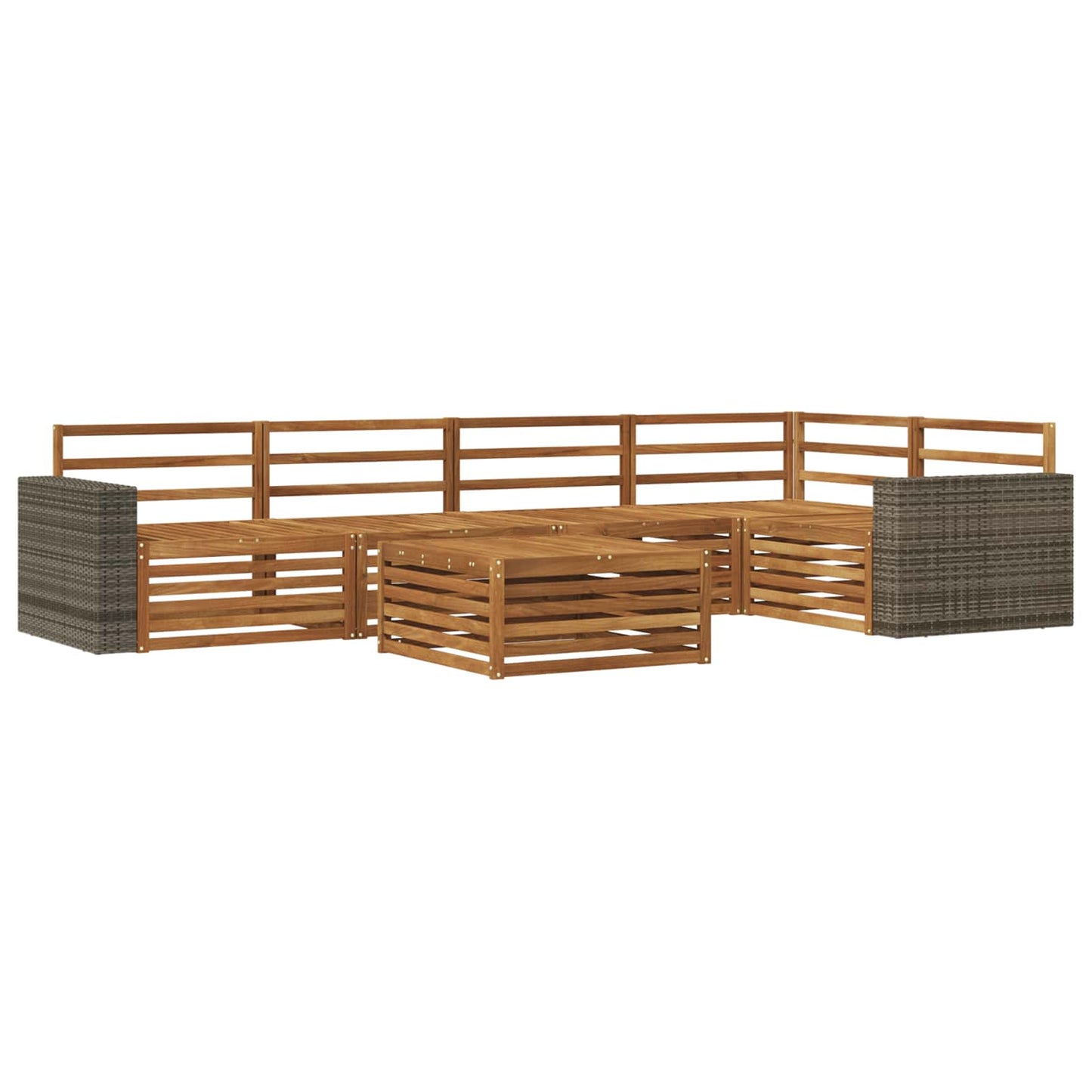 vidaXL Outdoor Sofa Set 6 pcs Natural 79 x 79 x 37 cm