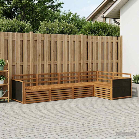 vidaXL Outdoor Sofa Set 6 pcs Natural 406 x 168.5 x 73 cm