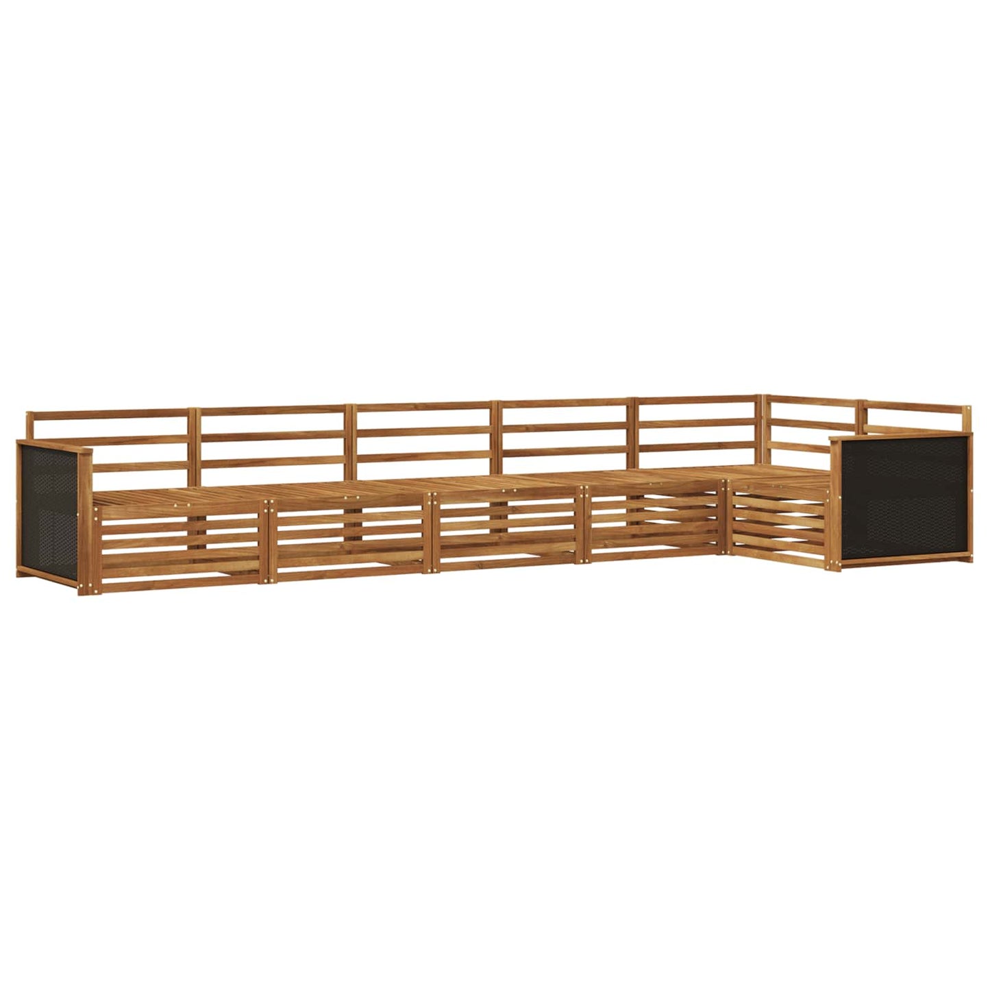 vidaXL Outdoor Sofa Set 6 pcs Natural 406 x 168.5 x 73 cm