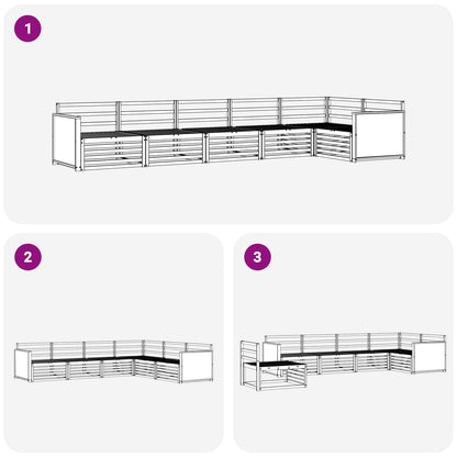 vidaXL Outdoor Sofa Set 6 pcs Natural 406 x 168.5 x 73 cm