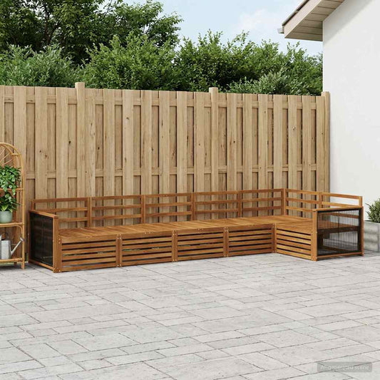 vidaXL Outdoor Sofa Set 6 pcs Natural Solid Acacia Wood