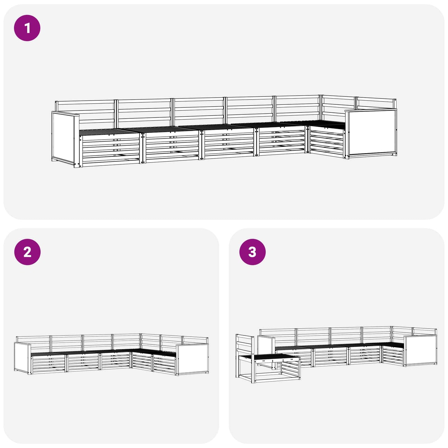 vidaXL Outdoor Sofa Set 6 pcs Natural Solid Acacia Wood