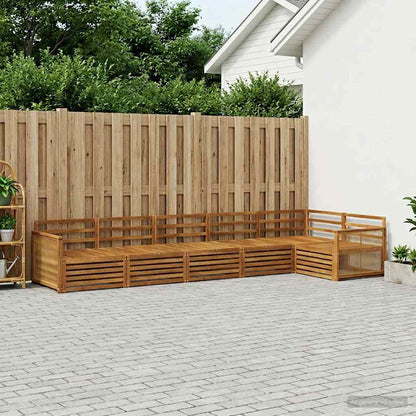 vidaXL Outdoor Sofa Set 6 pcs Natural Solid Acacia Wood