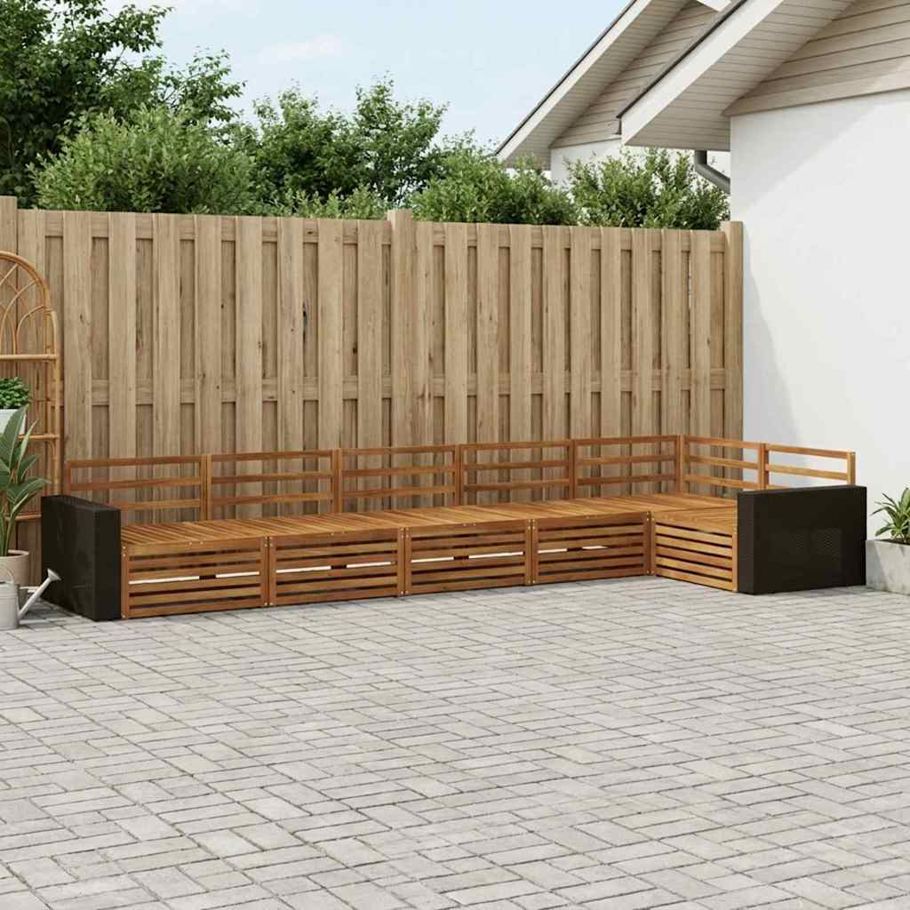 vidaXL Outdoor Sofa Set 6 pcs Natural 402 x 172.5 x 73 cm