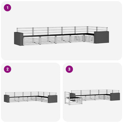 vidaXL Outdoor Sofa Set 6 pcs Natural 402 x 172.5 x 73 cm