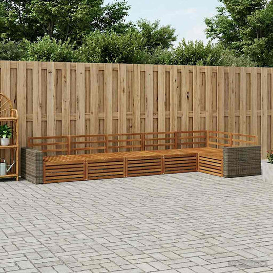 vidaXL Outdoor Sofa Set 6 pcs Natural 402 x 172.5 x 73 cm