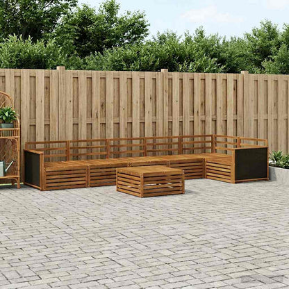 vidaXL Outdoor Sofa Set 7 pcs Natural 79 x 79 x 37 cm