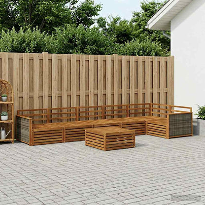 vidaXL Outdoor Sofa Set 7 pcs Natural Solid Acacia Wood