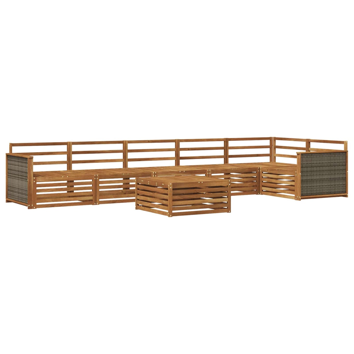 vidaXL Outdoor Sofa Set 7 pcs Natural Solid Acacia Wood