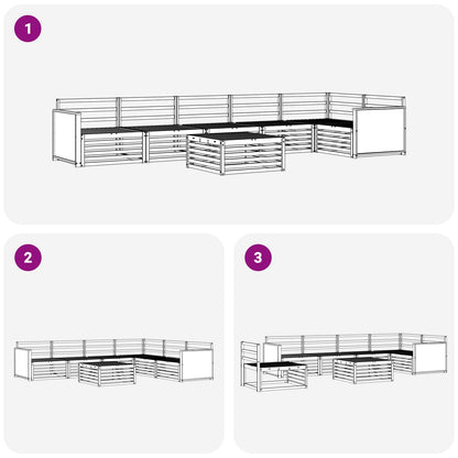 vidaXL Outdoor Sofa Set 7 pcs Natural Solid Acacia Wood