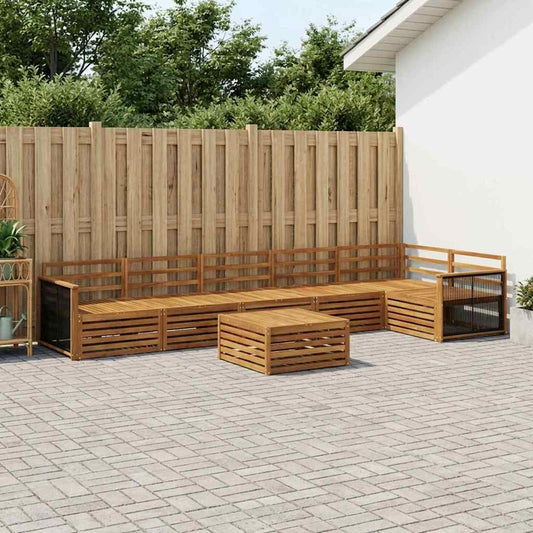 vidaXL Outdoor Sofa Set 7 pcs Natural Solid Acacia Wood