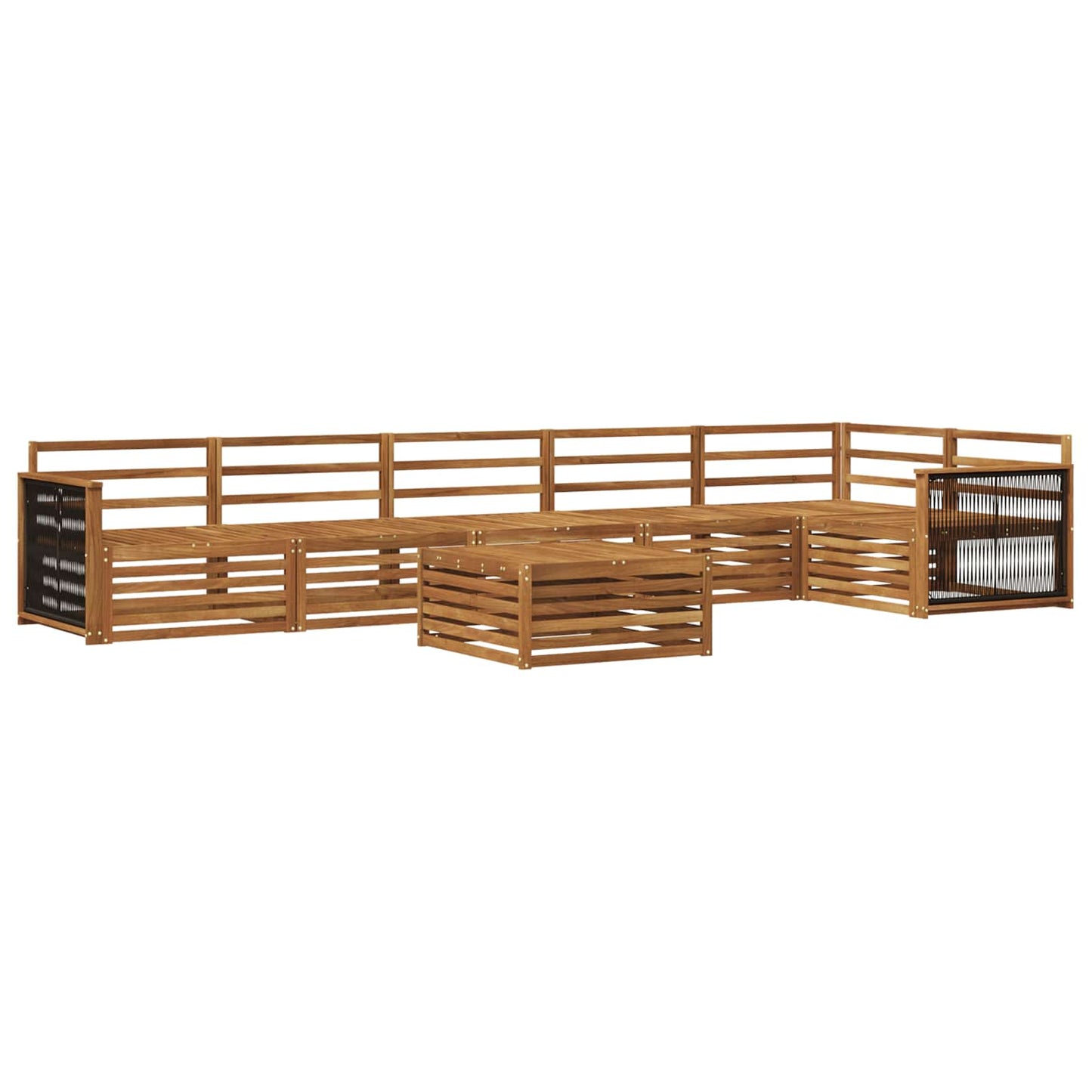 vidaXL Outdoor Sofa Set 7 pcs Natural Solid Acacia Wood