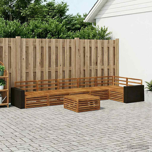 vidaXL Outdoor Sofa Set 7 pcs Natural 79 x 79 x 37 cm