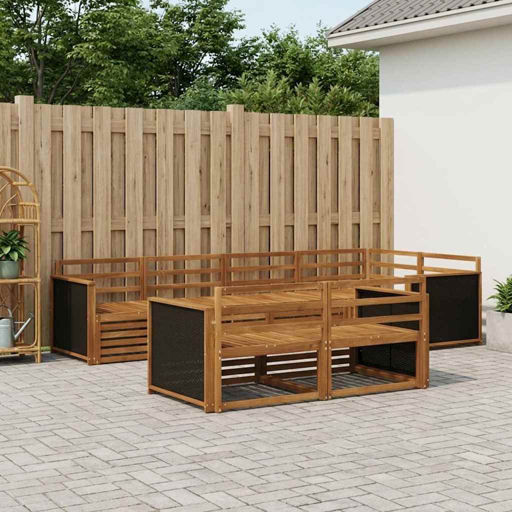vidaXL Outdoor Sofa Set 7 pcs Natural