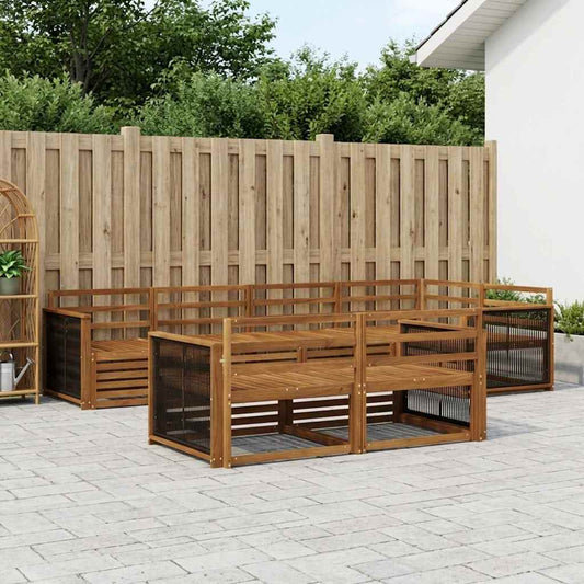vidaXL Outdoor Sofa Set 7 pcs Natural