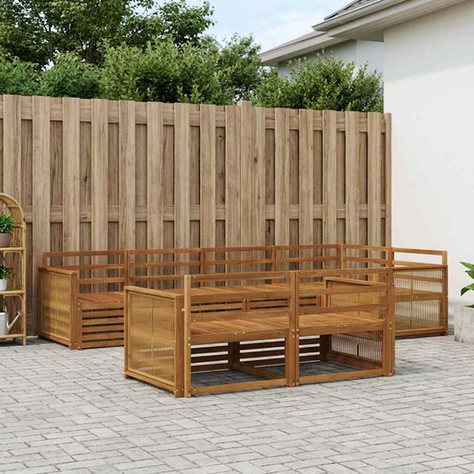 vidaXL Outdoor Sofa Set 7 pcs Natural