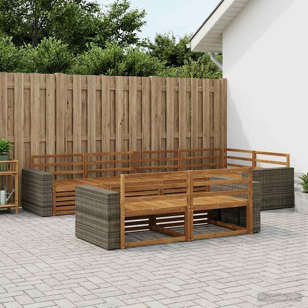 vidaXL Outdoor Sofa Set 7 pcs Natural