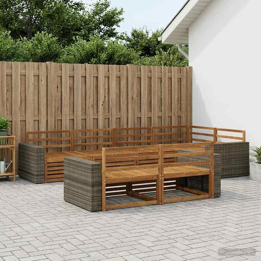 vidaXL Outdoor Sofa Set 7 pcs Natural