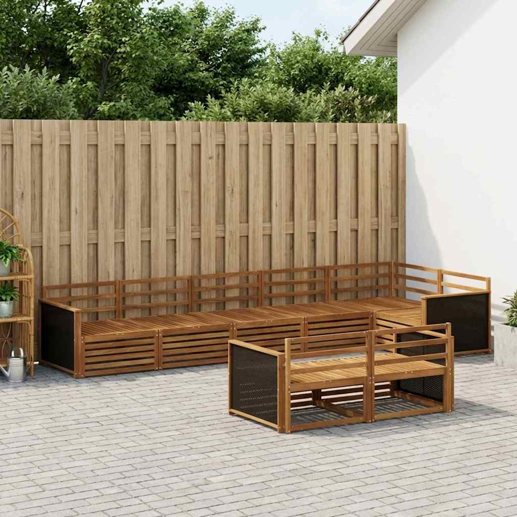 vidaXL Outdoor Sofa Set 8 pcs Natural