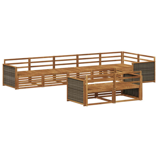 vidaXL Outdoor Sofa Set 8 pcs Natural
