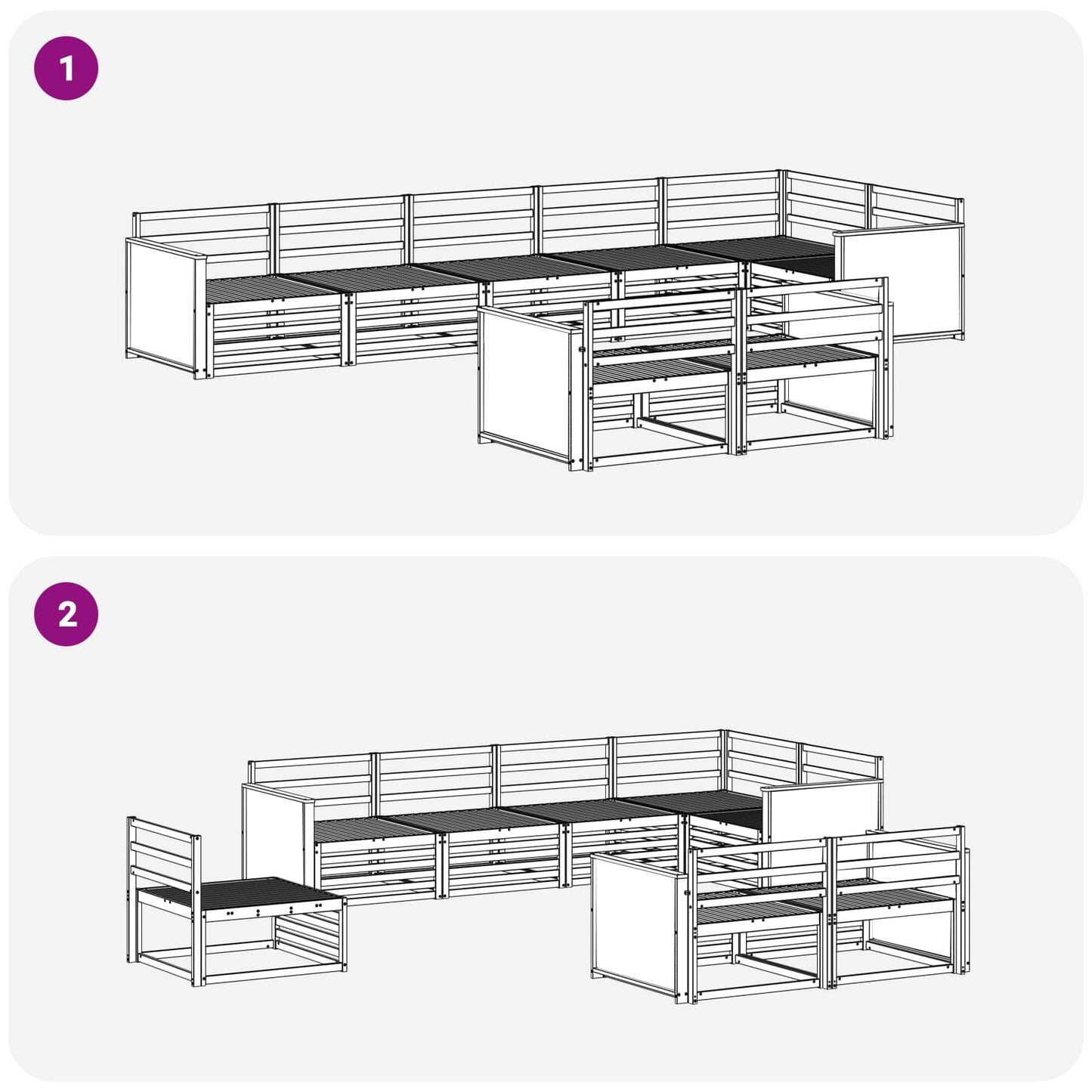 vidaXL Outdoor Sofa Set 8 pcs Natural