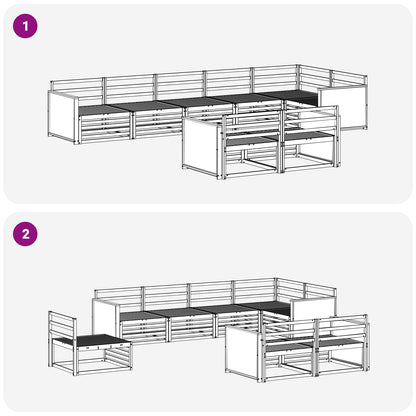 vidaXL Outdoor Sofa Set 8 pcs Natural