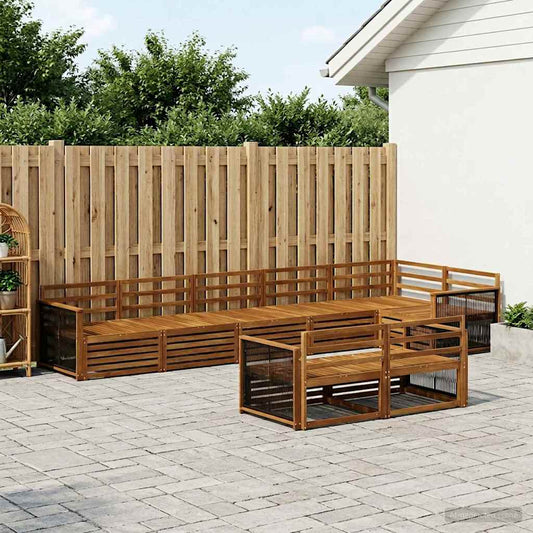 vidaXL Outdoor Sofa Set 8 pcs Natural