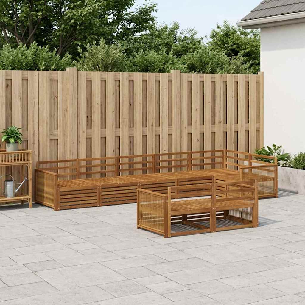 vidaXL Outdoor Sofa Set 8 pcs Natural