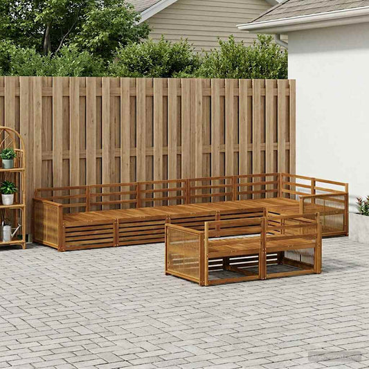 vidaXL Outdoor Sofa Set 8 pcs Natural