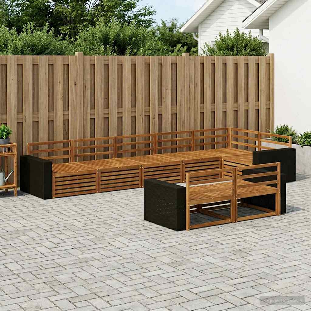 vidaXL Outdoor Sofa Set 8 pcs Natural