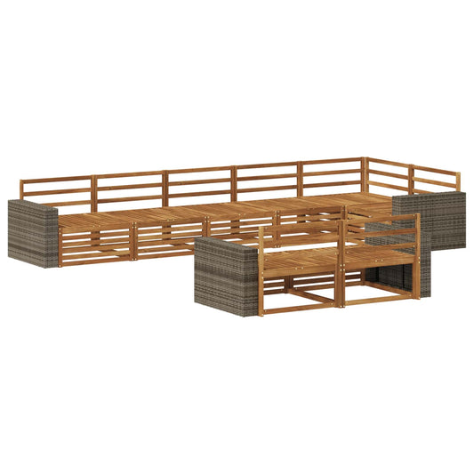vidaXL Outdoor Sofa Set 8 pcs Natural