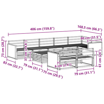 vidaXL Outdoor Sofa Set 9 pcs