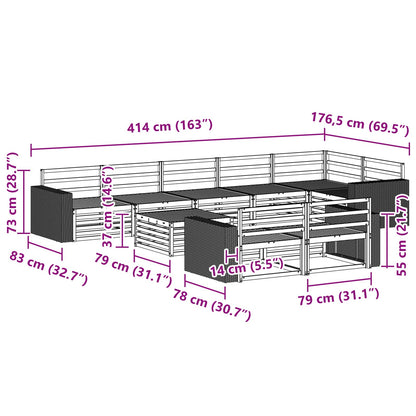 vidaXL Outdoor Sofa Set 9 pcs