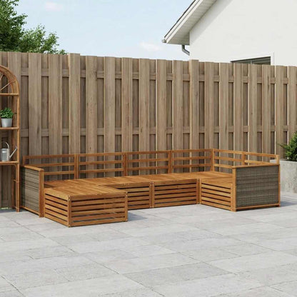 vidaXL Outdoor Sofa Set 6 pcs Natural