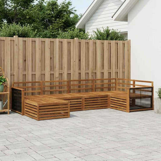 vidaXL Outdoor Sofa Set 6 pcs Natural