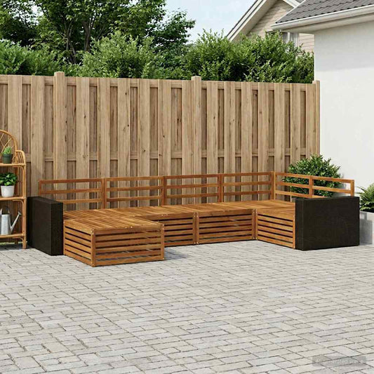 vidaXL Outdoor Sofa Set 6 pcs Natural