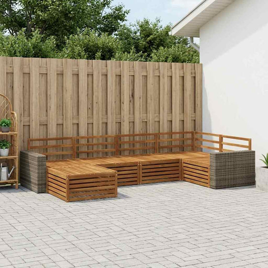 vidaXL Outdoor Sofa Set 6 pcs Natural